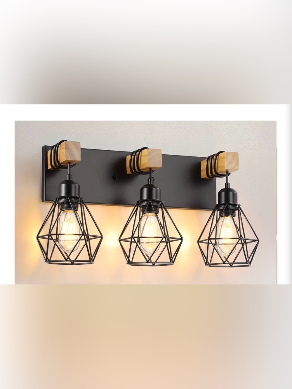 Maesta 3-Light Black Farmhouse Vanity Light